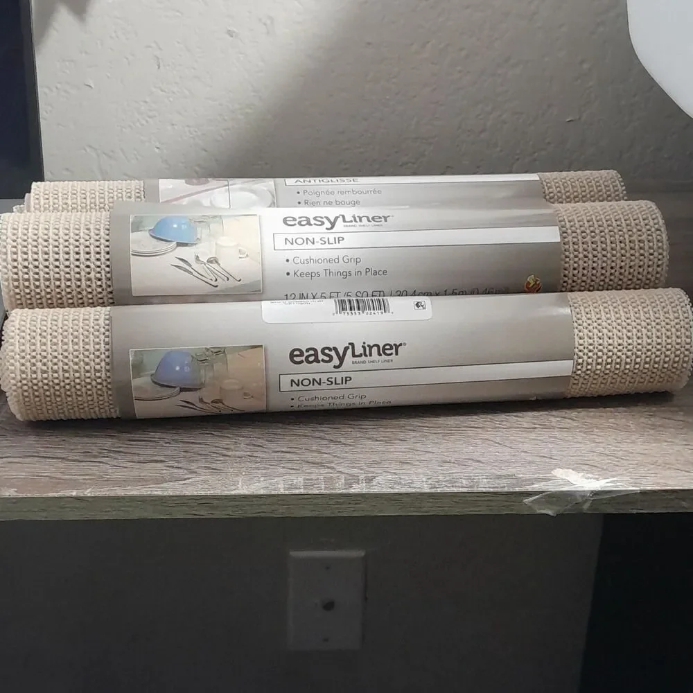 easyLiner Non-Slip Shelf/Drawer Liner TPE Beige 12 in x 5 ft (5Pack)